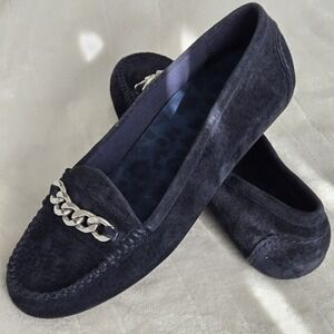 Vionic Mesa Women's Leather Loafers 10 Dark Navy Blue Orthopedic  Suede Slip-on‎